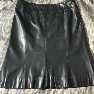 Soft black leather skirt